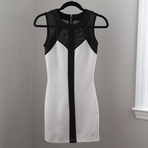 Black and White mesh and stripe dress